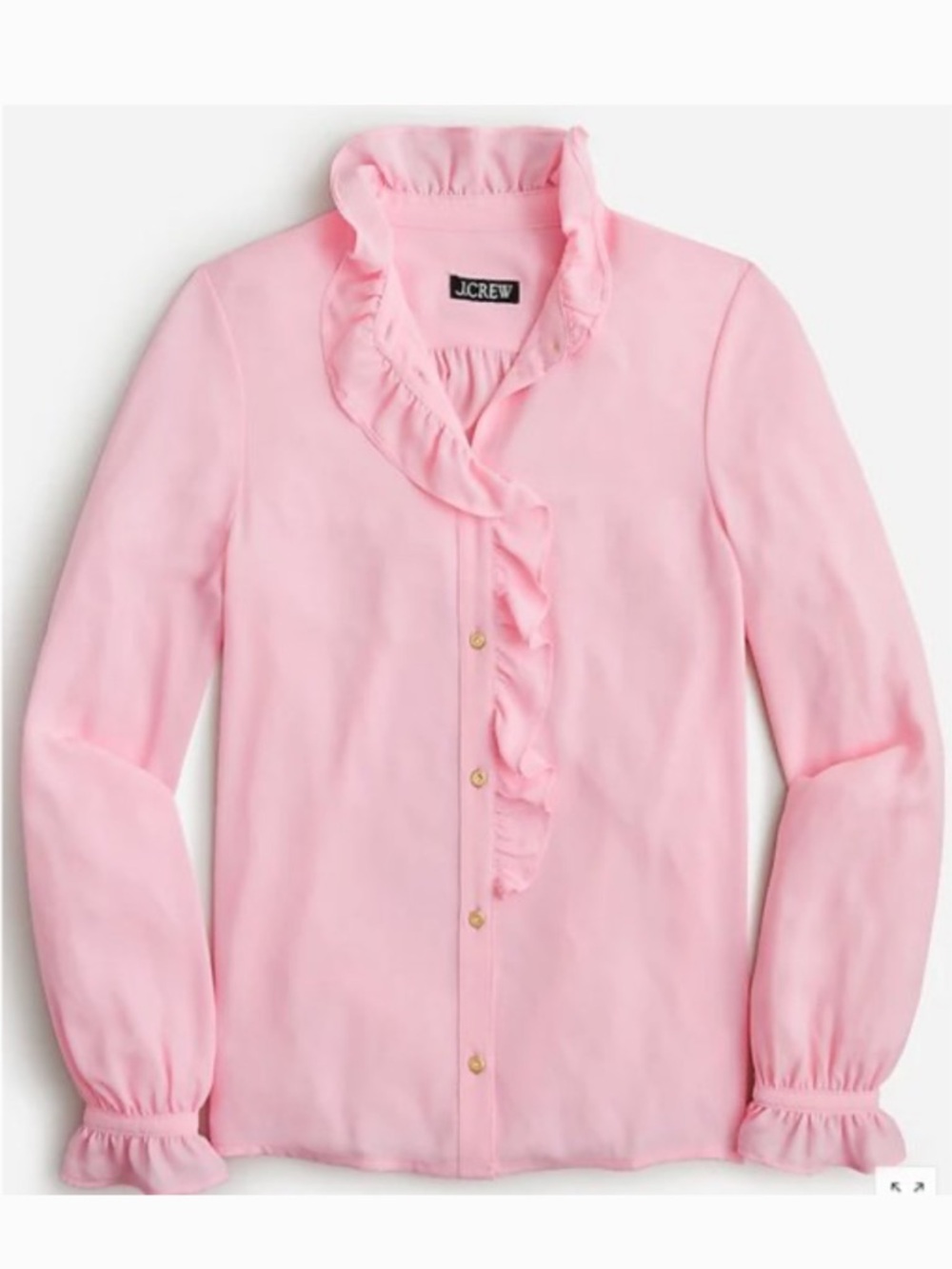 J.Crew pink Drapey ruffle cottage button down blouse top size 18